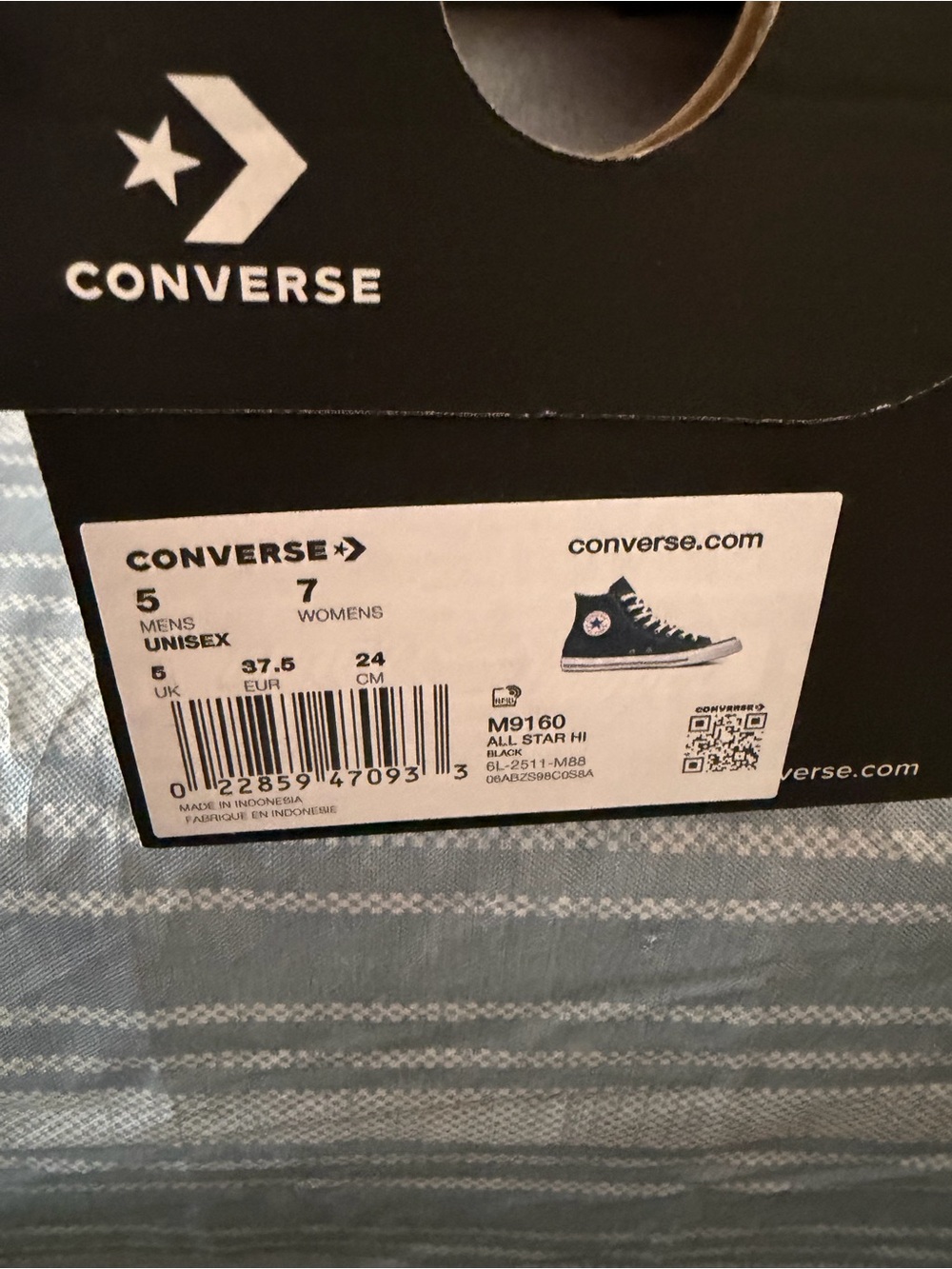 Converse Black and White All Star Shoe Box